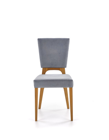 WENANTY Krzesło Drewniane Velvet Popielaty - Klasyczna Elegancja
