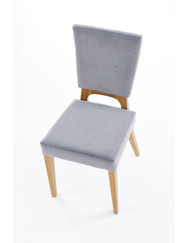 WENANTY Krzesło Drewniane Velvet Popielaty - Klasyczna Elegancja