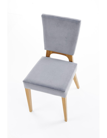 WENANTY Krzesło Drewniane Velvet Popielaty - Klasyczna Elegancja