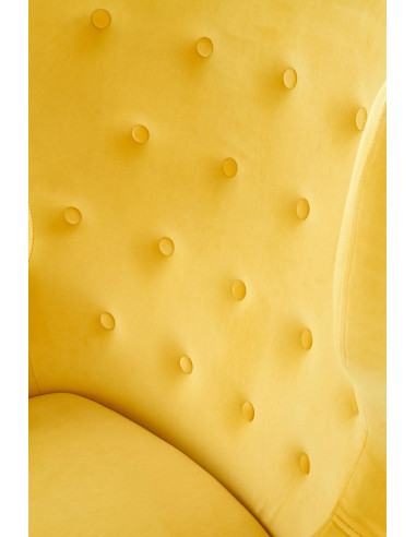 MARVEL Fotel Wypoczynkowy USZAK Pikowany Żółty Velvet - Komfortowy Relaks