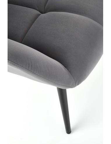 TYRION Fotel Wypoczynkowy Uszak Popiel Velvet, Nogi Czarne - Komfort i Styl