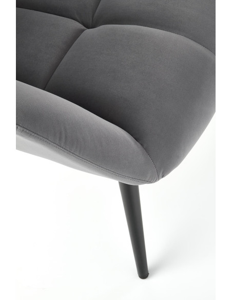 TYRION Fotel Wypoczynkowy Uszak Popiel Velvet, Nogi Czarne - Komfort i Styl