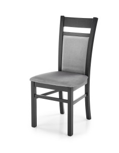 Krzesło drewniane GERARD2 czarny / VELVET popiel