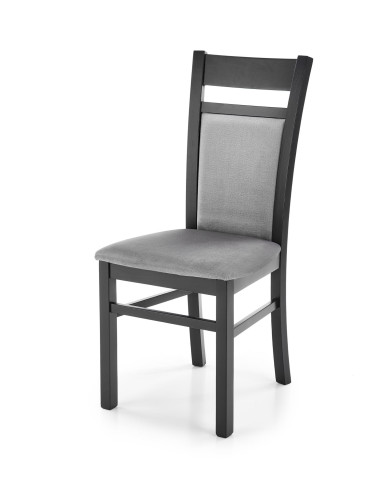 Krzesło drewniane GERARD2 czarny / VELVET popiel