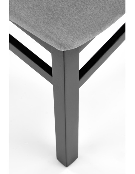 Krzesło drewniane GERARD2 czarny / VELVET popiel