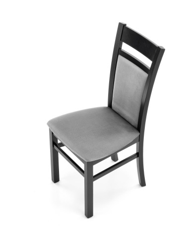 Krzesło drewniane GERARD2 czarny / VELVET popiel