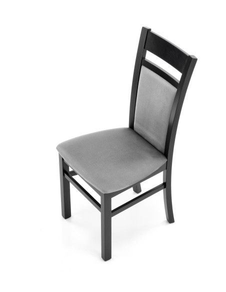 Krzesło drewniane GERARD2 czarny / VELVET popiel