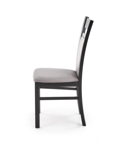 Krzesło drewniane GERARD2 czarny / VELVET popiel