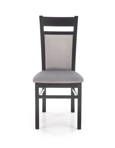 Krzesło drewniane GERARD2 czarny / VELVET popiel