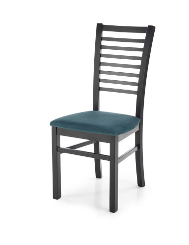 Krzesło drewniane GERARD6 czarny / VELVET ciemny zielony