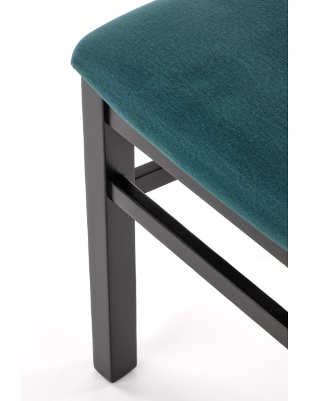 Krzesło drewniane GERARD6 czarny / VELVET ciemny zielony