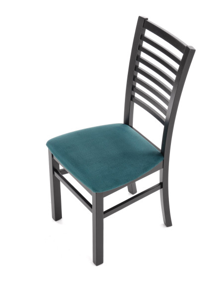 Krzesło drewniane GERARD6 czarny / VELVET ciemny zielony