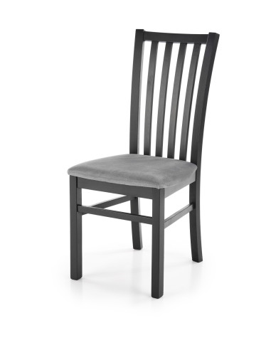 Krzesło drewniane GERARD7 czarny / VELVET popiel