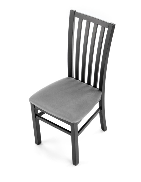 Krzesło drewniane GERARD7 czarny / VELVET popiel