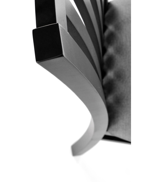 Krzesło drewniane GERARD7 czarny / VELVET popiel