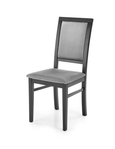 Krzesło drewniane SYLWEK1 czarny / popiel VELVET