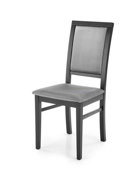 Krzesło drewniane SYLWEK1 czarny / popiel VELVET