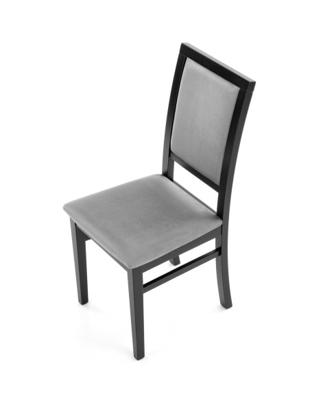 Krzesło drewniane SYLWEK1 czarny / popiel VELVET