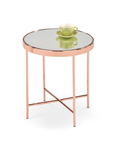 MIRA ława miedź / szkło 