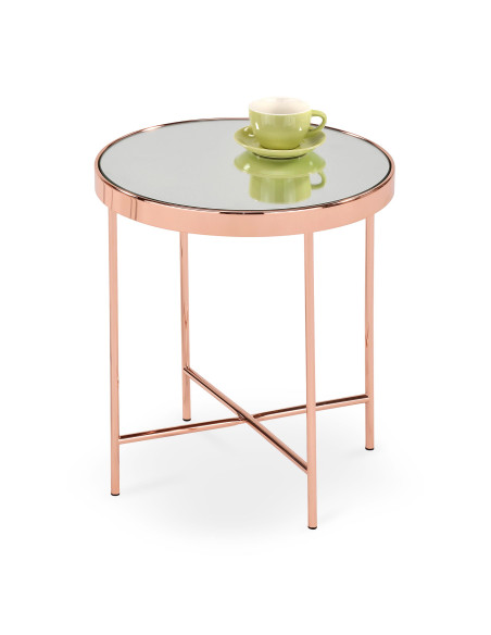 MIRA ława miedź / szkło 