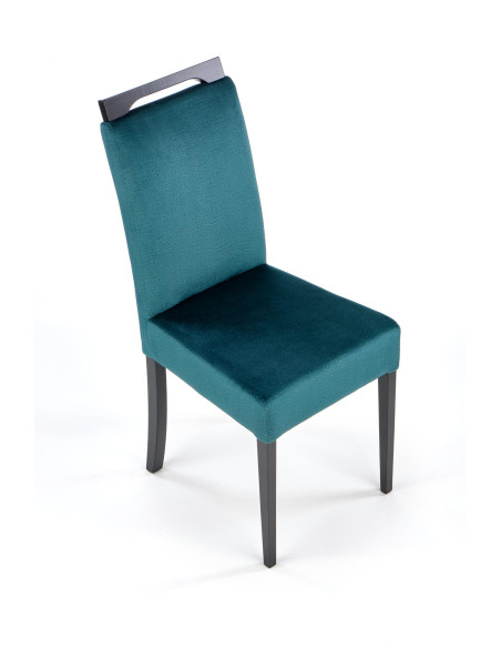 CLARION 2 Krzesło Drewniane Czarny/C.zielony Velvet - Nowoczesność i Styl