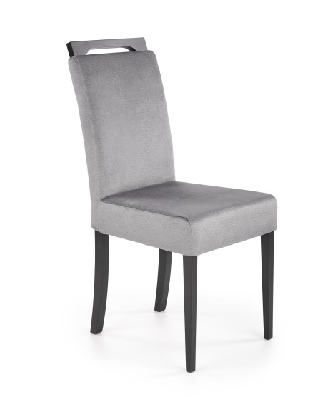 CLARION 2 Krzesło Drewniane Czarny/Popiel Velvet - Subtelna Elegancja