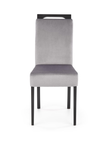 CLARION 2 Krzesło Drewniane Czarny/Popiel Velvet - Subtelna Elegancja