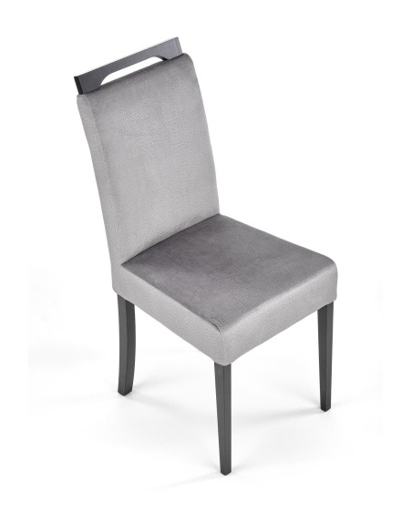 CLARION 2 Krzesło Drewniane Czarny/Popiel Velvet - Subtelna Elegancja