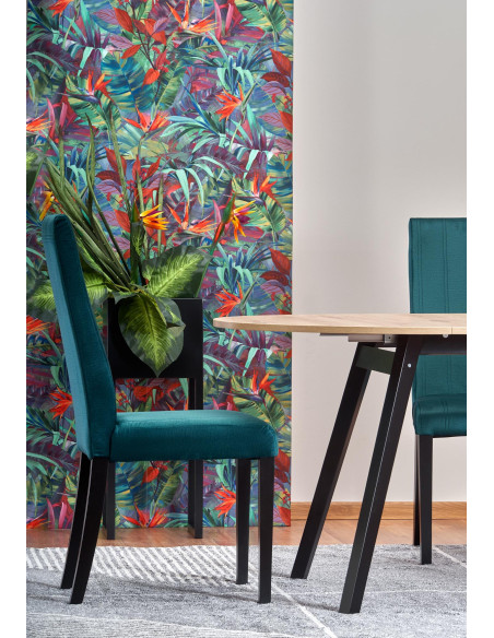 RUBEN Stół Okrągły Rozkładany Fi102-142cm Dąb Artisan z Czarnymi Nogami