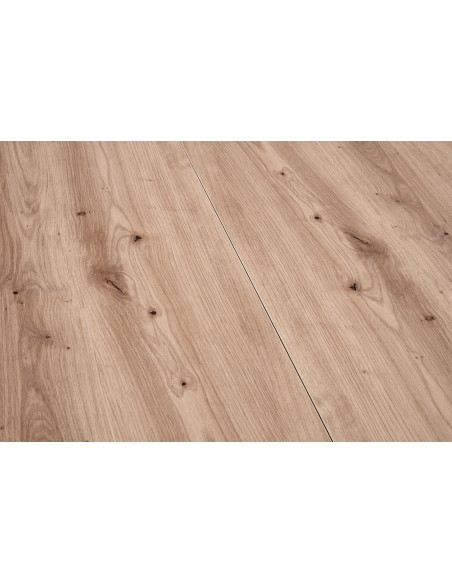 RUBEN Stół Okrągły Rozkładany Fi102-142cm Dąb Artisan z Czarnymi Nogami