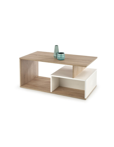 Ława z półką i pojemnikiem MOBO dąb sonoma/biały