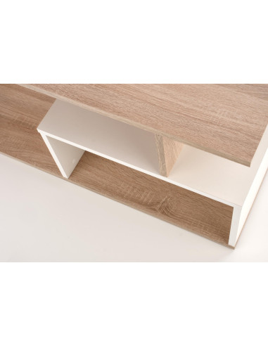 Ława z półką i pojemnikiem MOBO dąb sonoma/biały