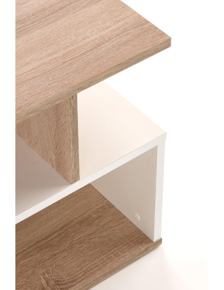 Ława z półką i pojemnikiem MOBO dąb sonoma/biały