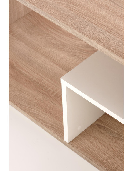 Ława z półką i pojemnikiem MOBO dąb sonoma/biały