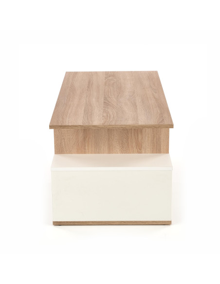 Ława z półką i pojemnikiem MOBO dąb sonoma/biały