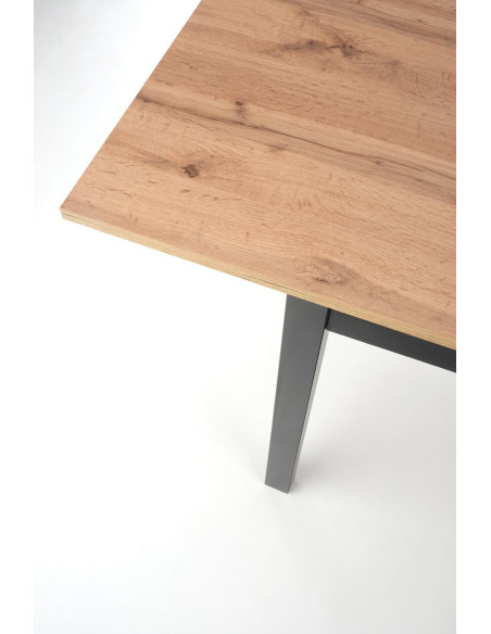 GREG Klasyczny Stół Rozkładany 124-168x74cm Dąb Wotan/Czarny