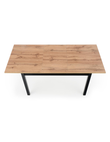 GREG Klasyczny Stół Rozkładany 124-168x74cm Dąb Wotan/Czarny