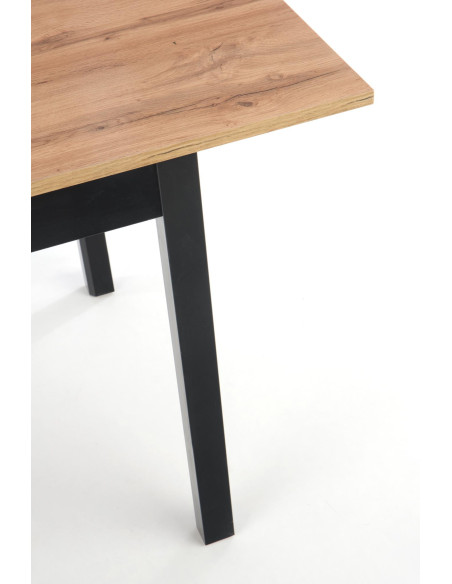 GREG Klasyczny Stół Rozkładany 124-168x74cm Dąb Wotan/Czarny