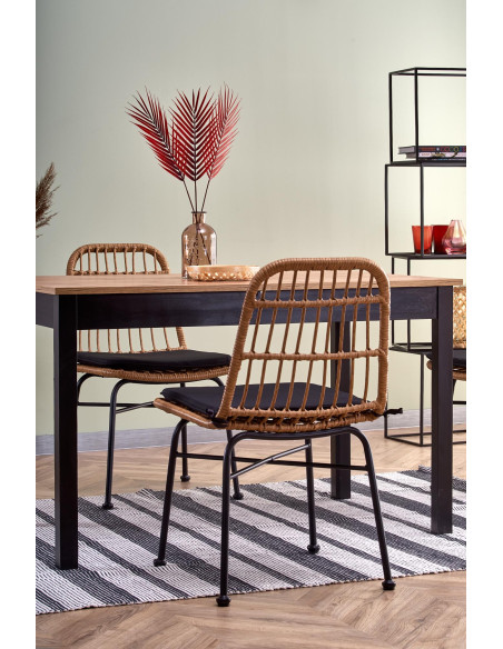 GREG Klasyczny Stół Rozkładany 124-168x74cm Dąb Wotan/Czarny