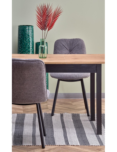 GREG Klasyczny Stół Rozkładany 124-168x74cm Dąb Wotan/Czarny