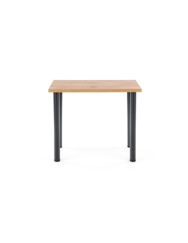 MODEX 2 Stół 90x60cm Dąb Wotan, Czarne Okrągłe Nogi - Ciepła Barwa Blatu