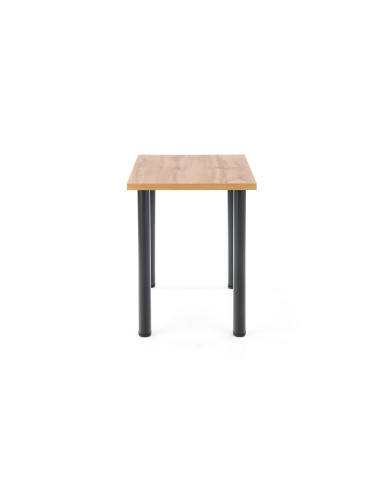 MODEX 2 Stół 90x60cm Dąb Wotan, Czarne Okrągłe Nogi - Ciepła Barwa Blatu