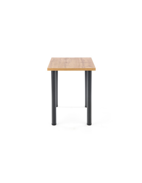 MODEX 2 Stół 90x60cm Dąb Wotan, Czarne Okrągłe Nogi - Ciepła Barwa Blatu