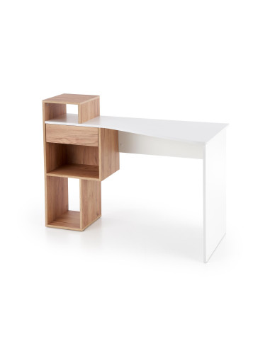 Biurko ergonomiczne CONTI dąb złoty / biały