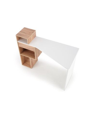 Biurko ergonomiczne CONTI dąb złoty / biały