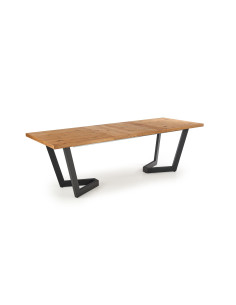 MASSIVE Stół Rozkładany 160-250cm Jasny Dąb/Czarny - Przestrzeń i Styl