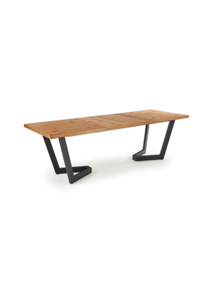 MASSIVE Stół Rozkładany 160-250cm Jasny Dąb/Czarny - Przestrzeń i Styl