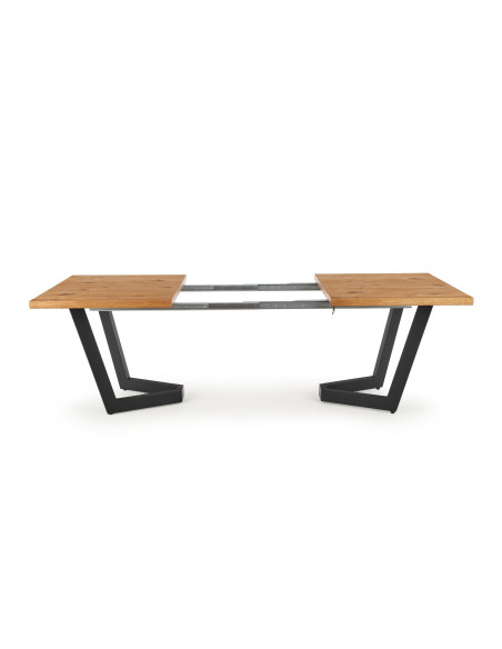 MASSIVE Stół Rozkładany 160-250cm Jasny Dąb/Czarny - Przestrzeń i Styl