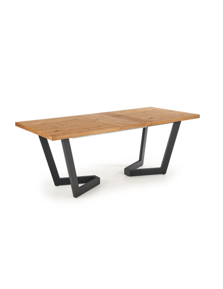 MASSIVE Stół Rozkładany 160-250cm Jasny Dąb/Czarny - Przestrzeń i Styl