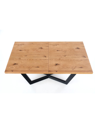 MASSIVE Stół Rozkładany 160-250cm Jasny Dąb/Czarny - Przestrzeń i Styl